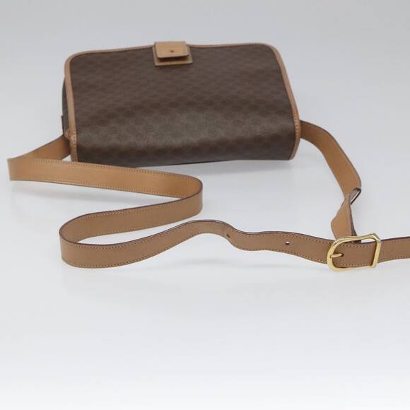 CELINE Macadam Canvas Shoulder Bag Pvc Leather Brown Gold - Picture 7 of 12